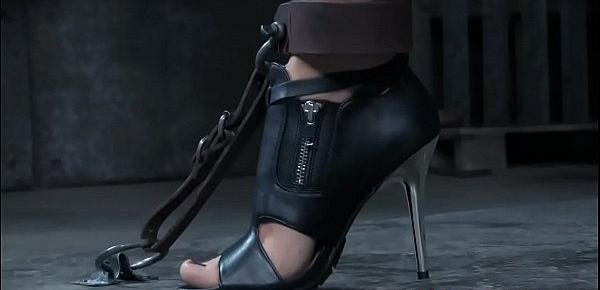 BDSM slave gets gagged and canned